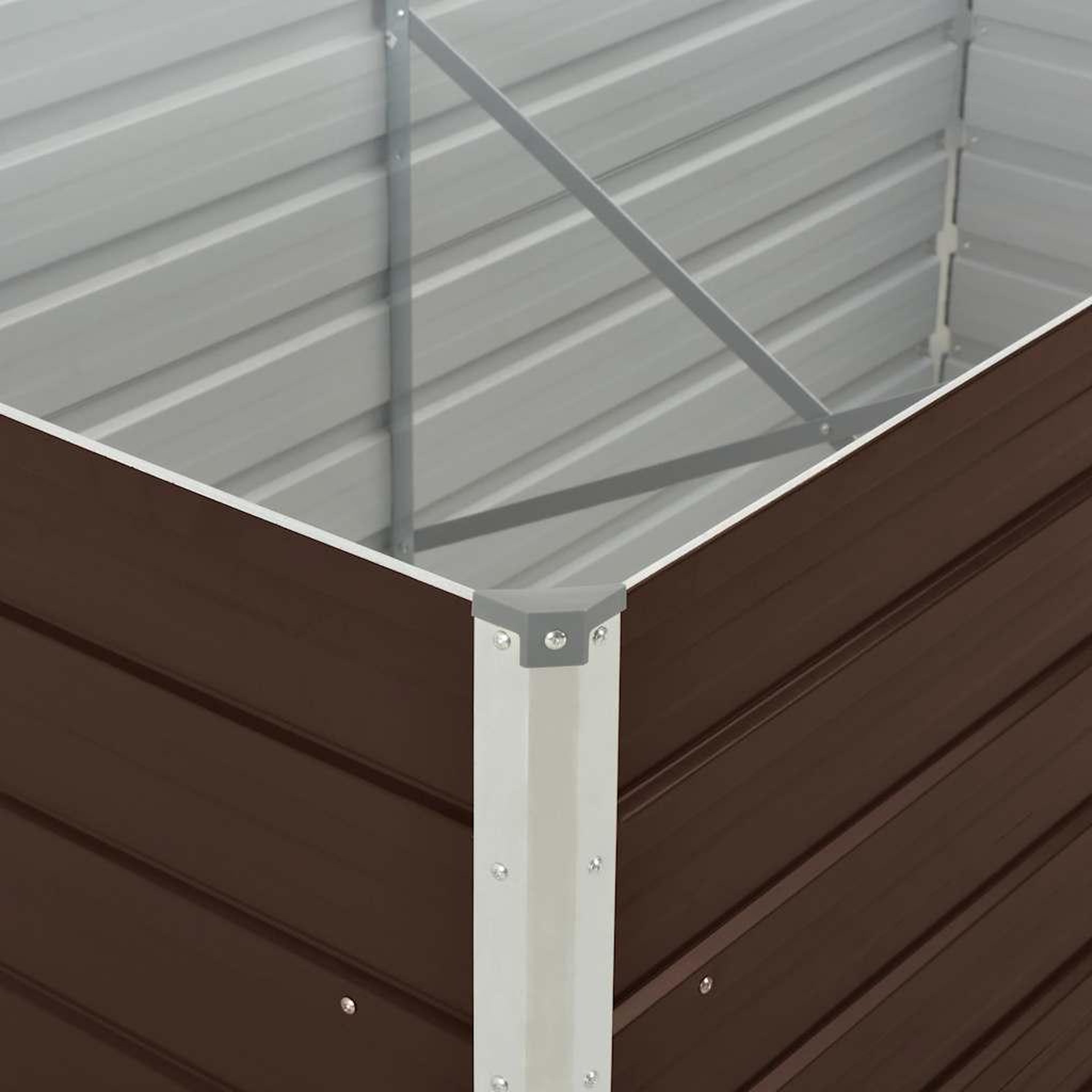 Voir la diapositive 5 : VIDAXL Jardiniere 160 x 80 x 45 cm Acier galvanise Marron