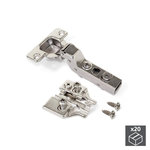 EMUCA SRL Lot de 20 charnières coudées pour montage rentrant X91 avec fermeture amortie et embases Eurovis avec réglage excentrique