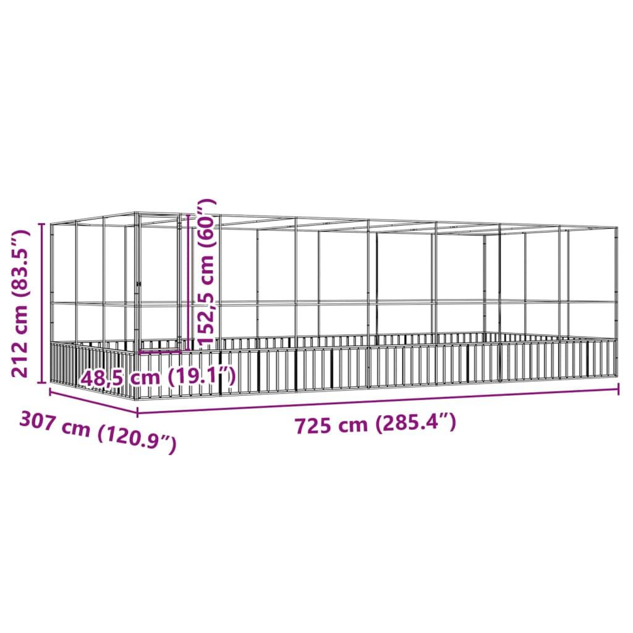 Voir la diapositive 6 : VIDAXL Voliere avec extension argente 725x307x212 cm acier