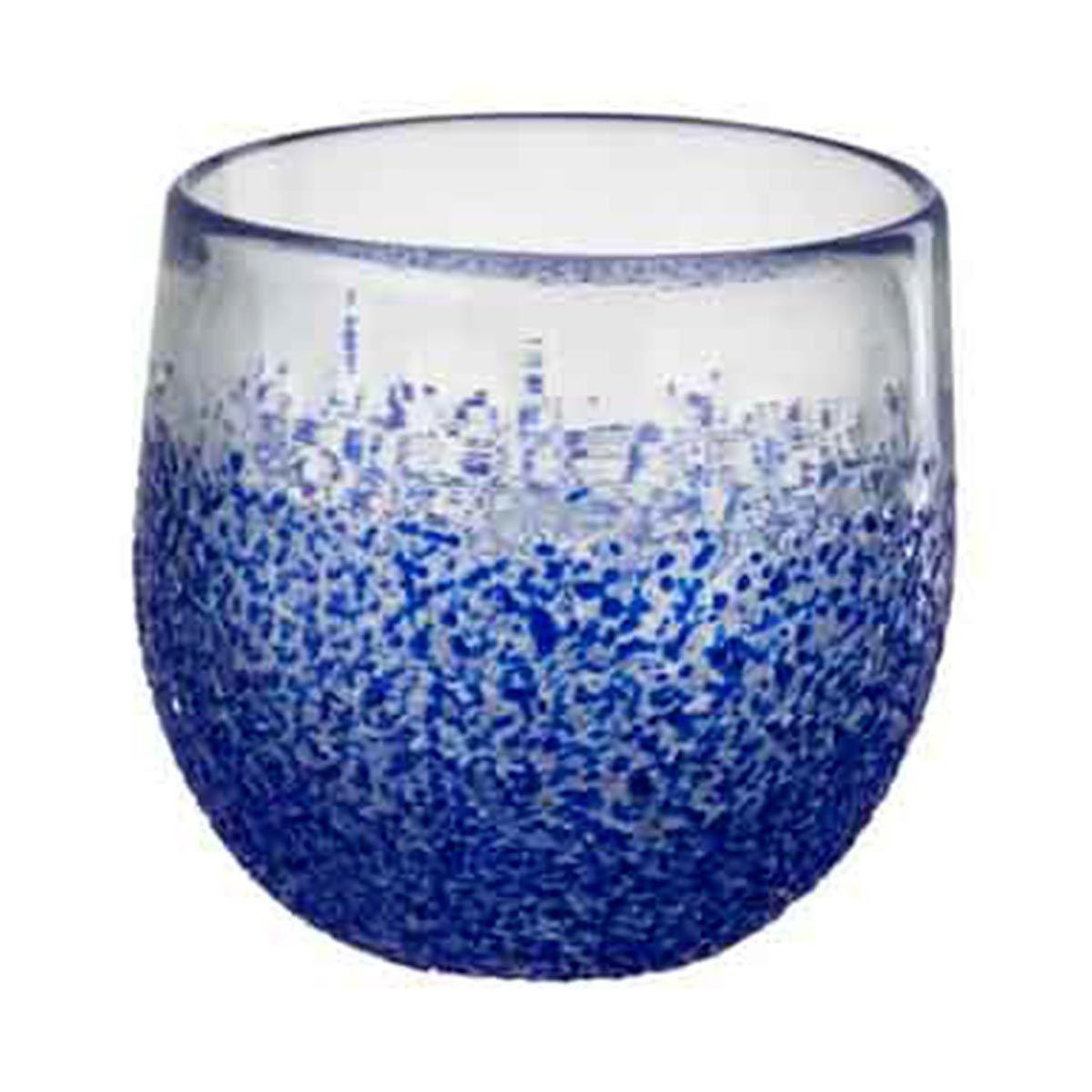 J-LINE Photophore Design en Verre  Santorini  10cm Bleu
