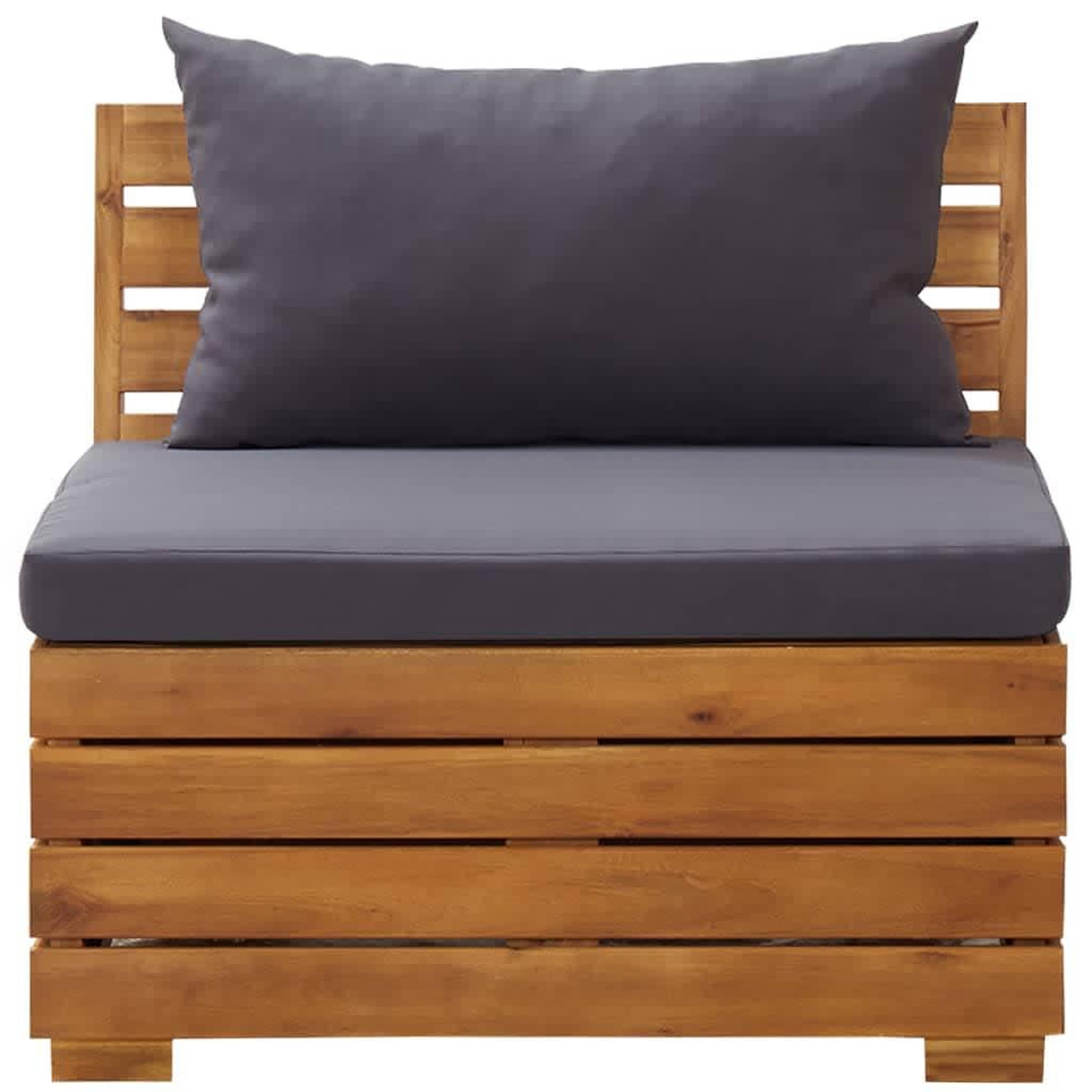 Voir la diapositive 3 : VIDAXL Canape de jardin 2 places avec coussins Bois d'acacia massif