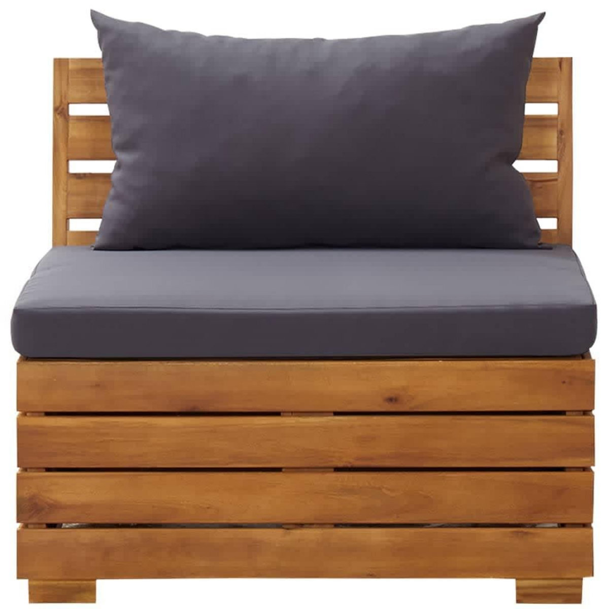 VIDAXL Canape de jardin 2 places avec coussins Bois d'acacia massif