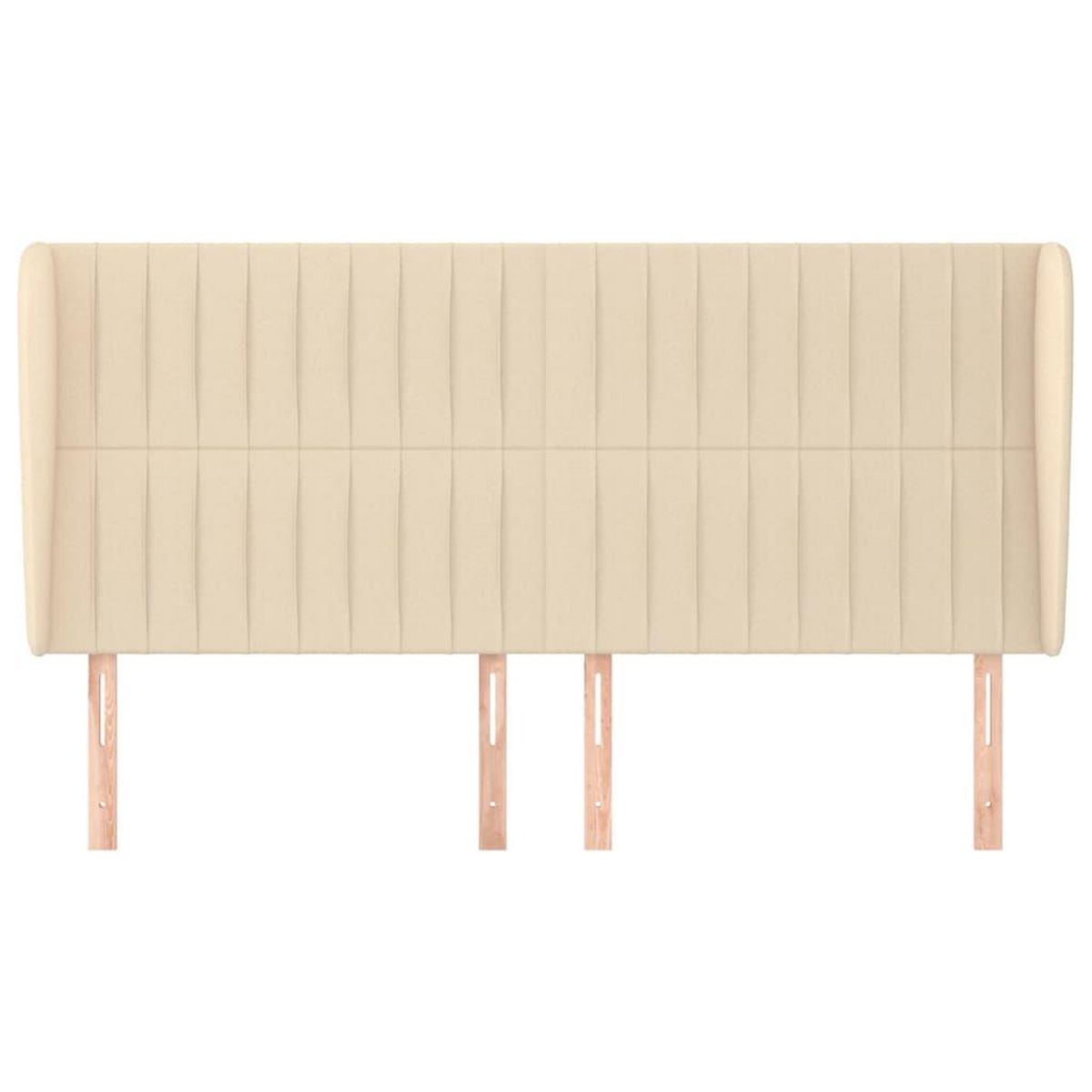 VIDAXL Tete de lit avec oreilles Creme 203x23x118/128 cm Tissu