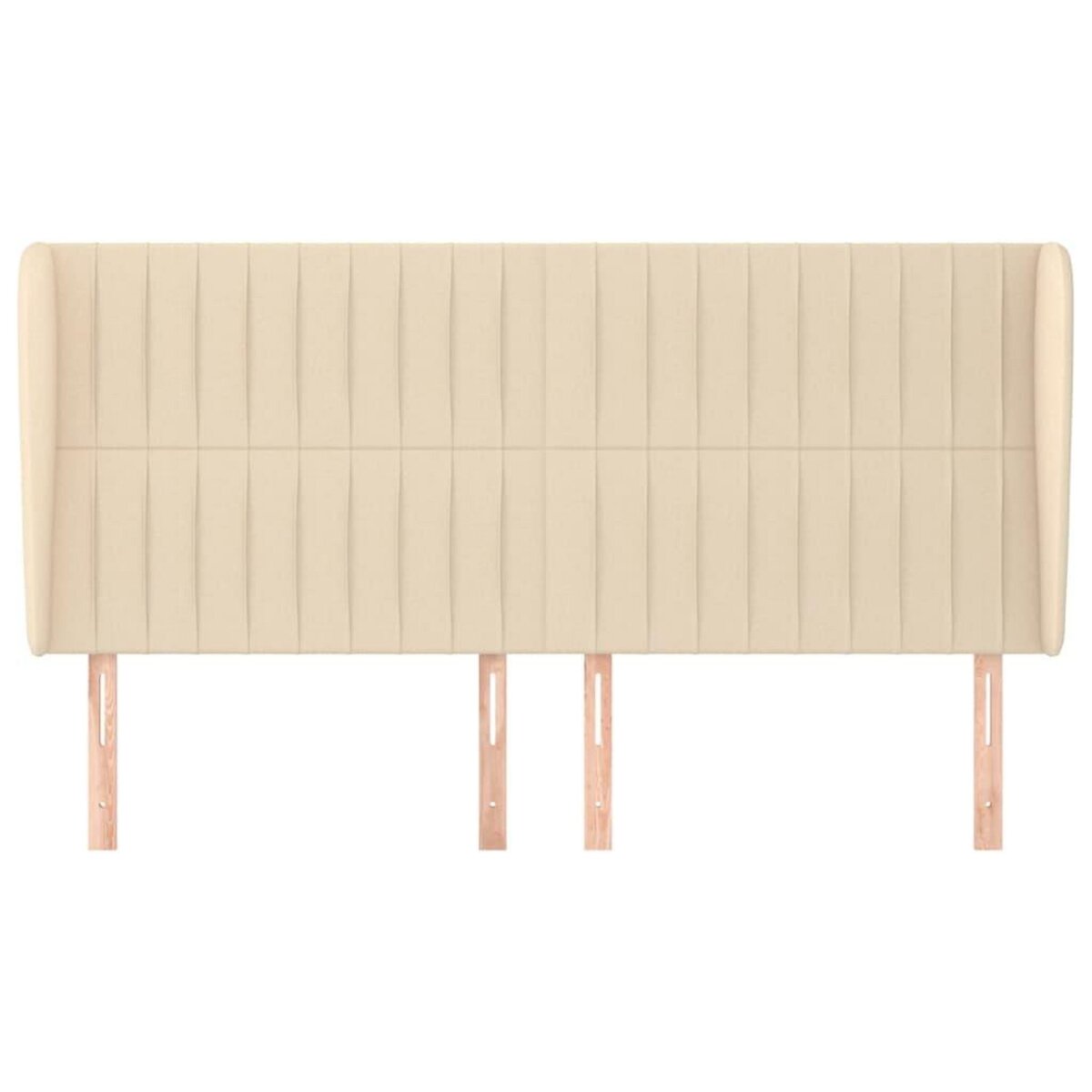 VIDAXL Tete de lit avec oreilles Creme 203x23x118/128 cm Tissu