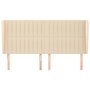 Voir la diapositive 3 : VIDAXL Tete de lit avec oreilles Creme 203x23x118/128 cm Tissu