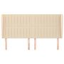 Voir la diapositive 3 : VIDAXL Tete de lit avec oreilles Creme 203x23x118/128 cm Tissu
