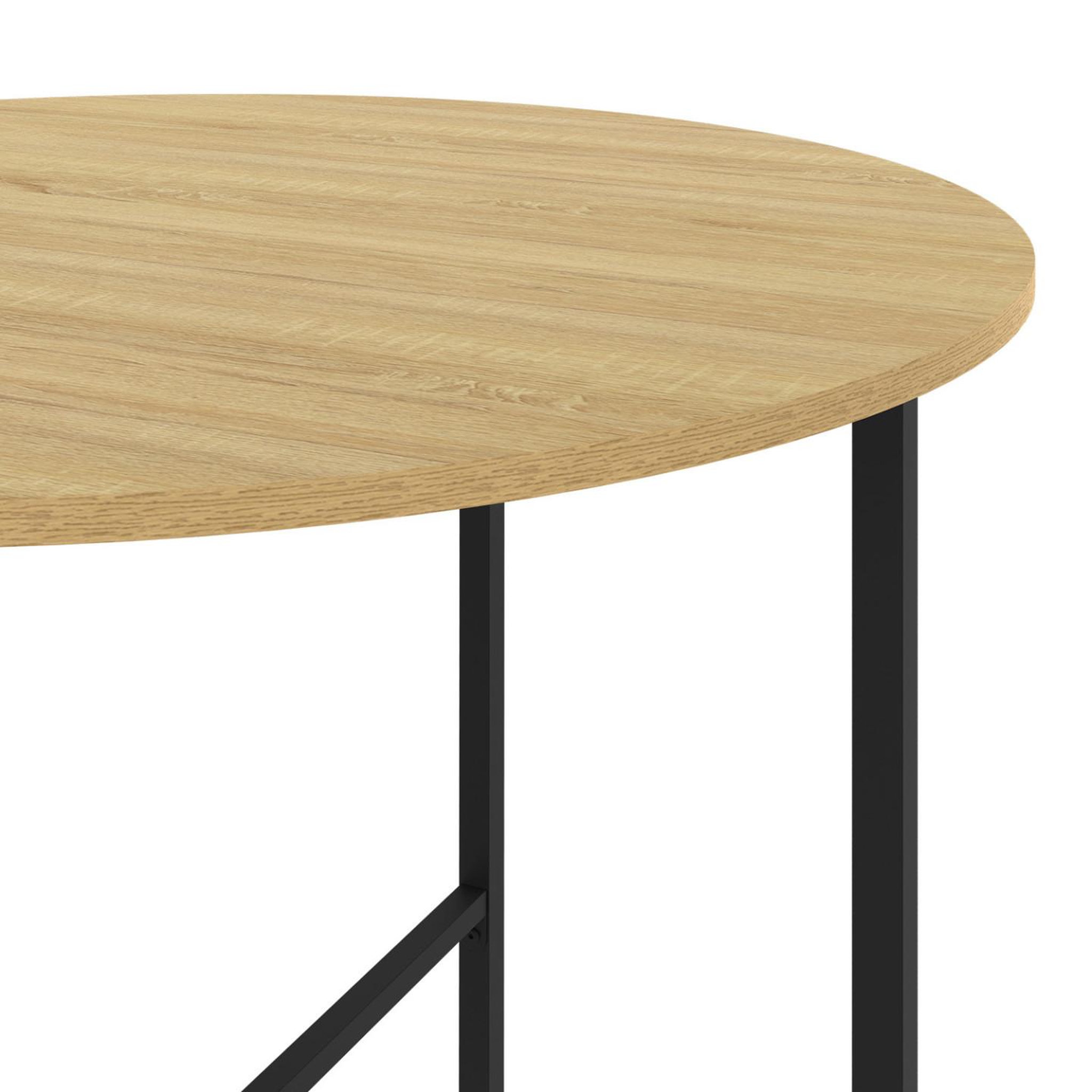 Voir la diapositive 5 : ID MARKET Table à manger fixe ronde detroit 4 personnes design industriel 80 cm