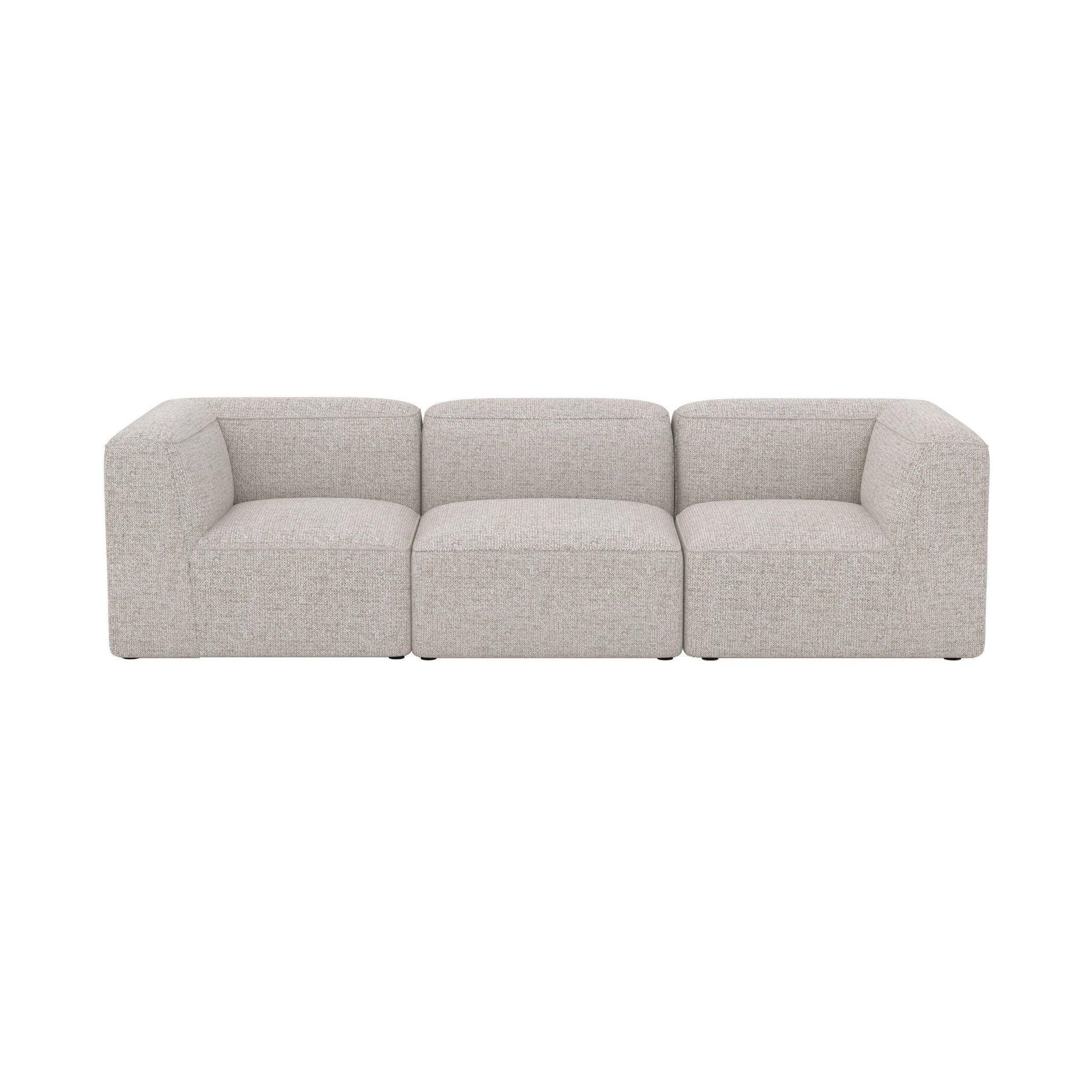 MAISON PAVANE Canapé modulable en tissu beige 3 places-Hestia