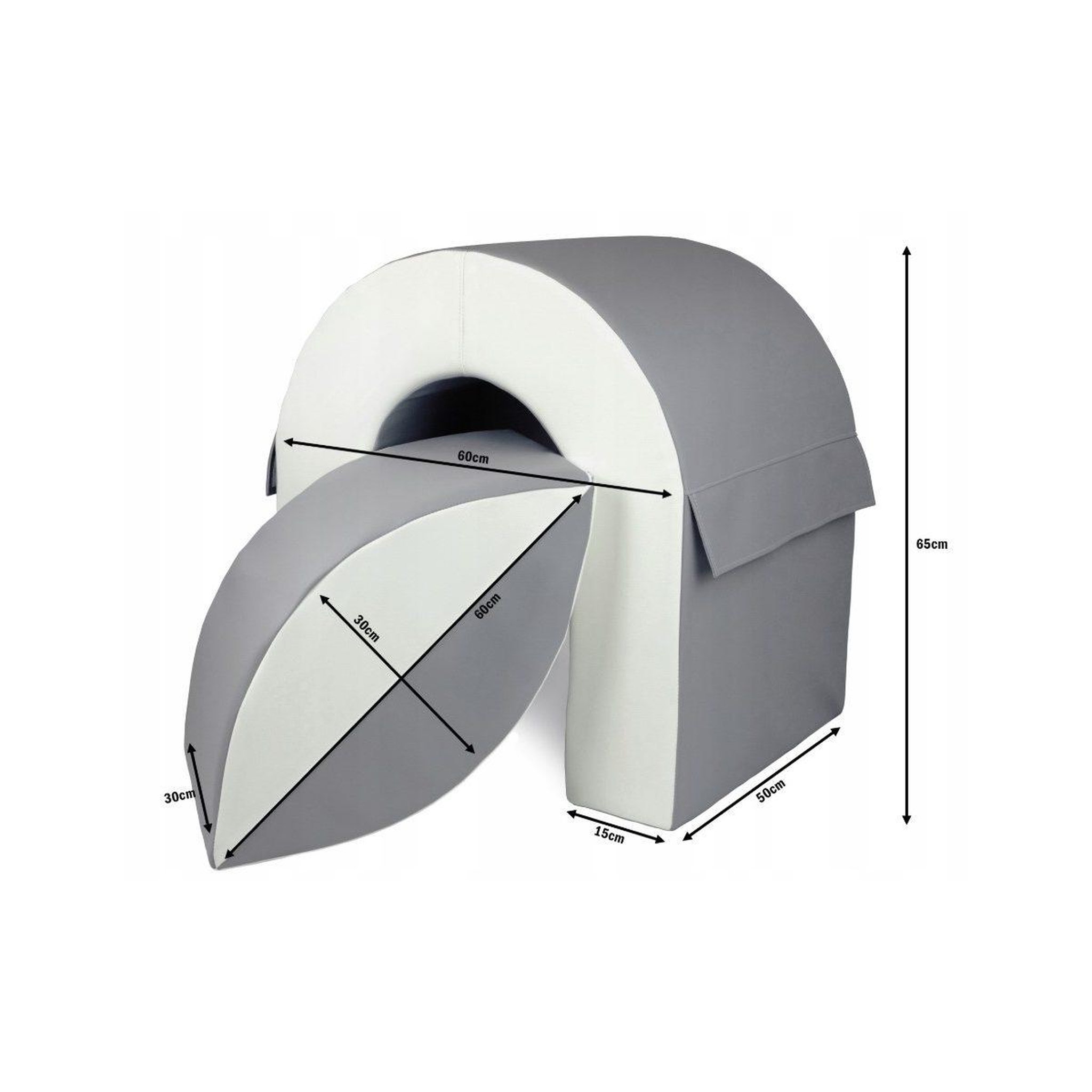 Voir la diapositive 2 : VELINDA Set de 2 blocs en mousse blanc gris