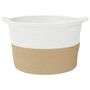 Voir la diapositive 4 : VIDAXL Panier a linge beige et blanc Ø60x36 cm coton