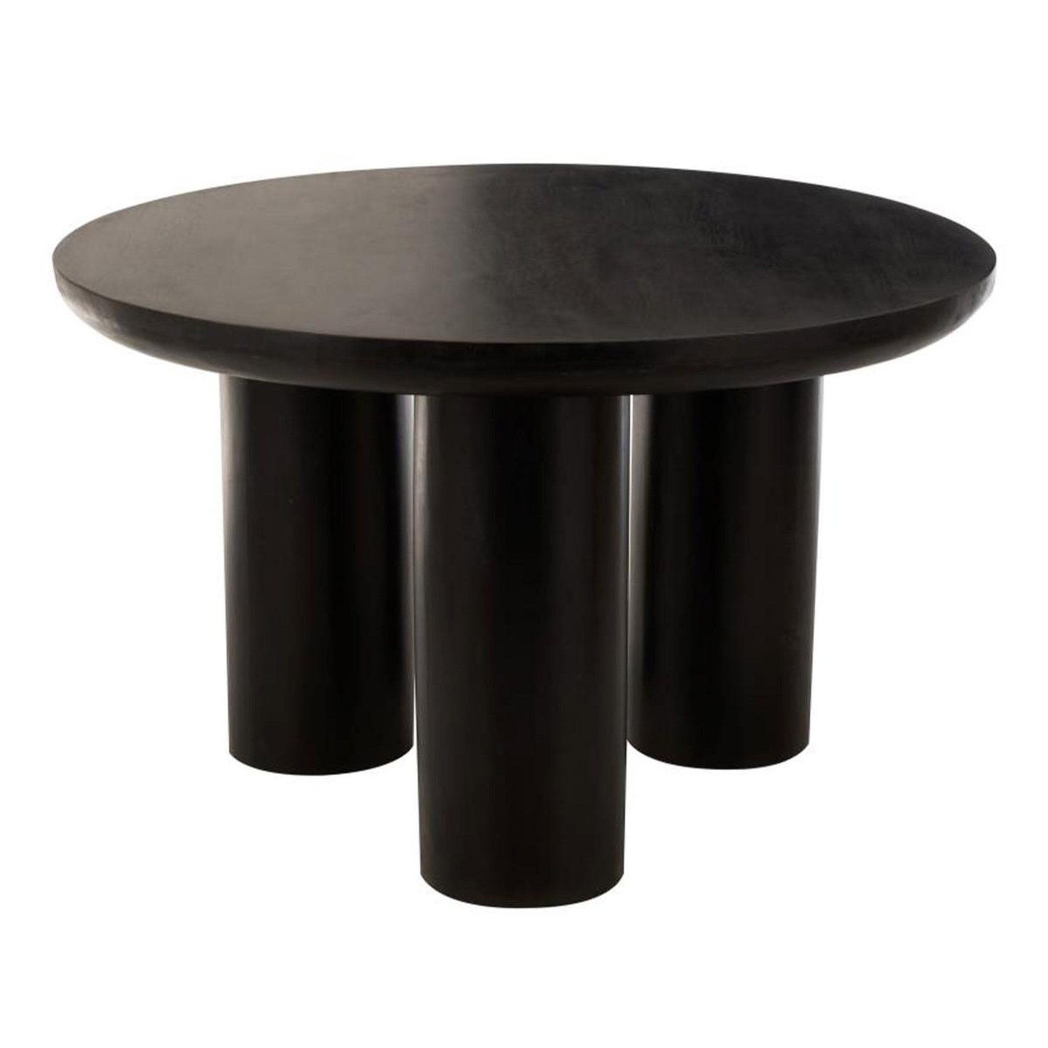 J-LINE Table à manger trio en bois  cave  120cm noir
