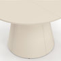Voir la diapositive 6 : ID MARKET Table de jardin ronde AMELIA 120 CM 6 personnes avec pied central en métal beige