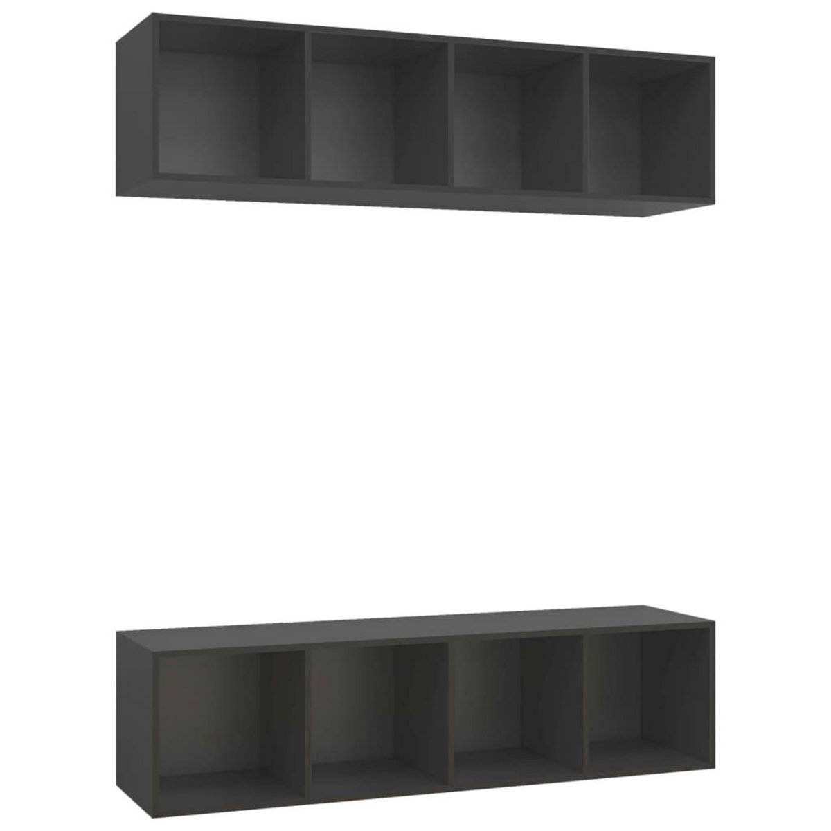 VIDAXL Meubles TV muraux 2 pcs Gris Bois d'ingenierie