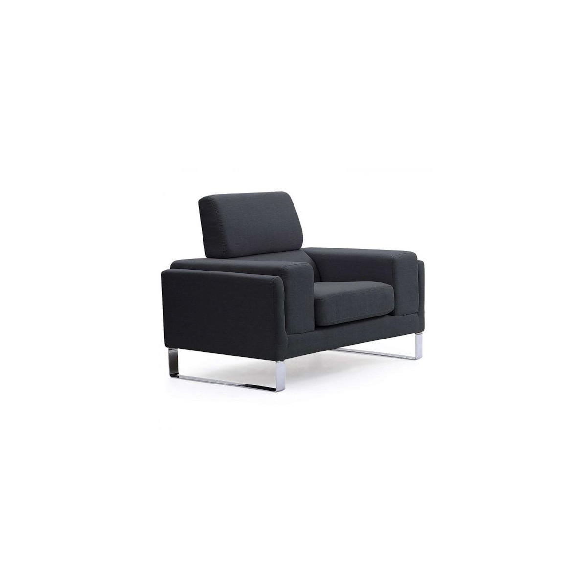 Paris Prix Fauteuil en Tissu  Ezekiel  104cm Noir