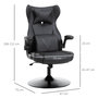 Voir la diapositive 3 : VINSETTO Vinsetto Fauteuil gaming fauteuil de bureau gaming base ronde métal pivotante 360° hauteur réglable coussins intégrés revêtement synthétique noir