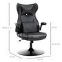 Voir la diapositive 3 : VINSETTO Vinsetto Fauteuil gaming fauteuil de bureau gaming base ronde métal pivotante 360° hauteur réglable coussins intégrés revêtement synthétique noir