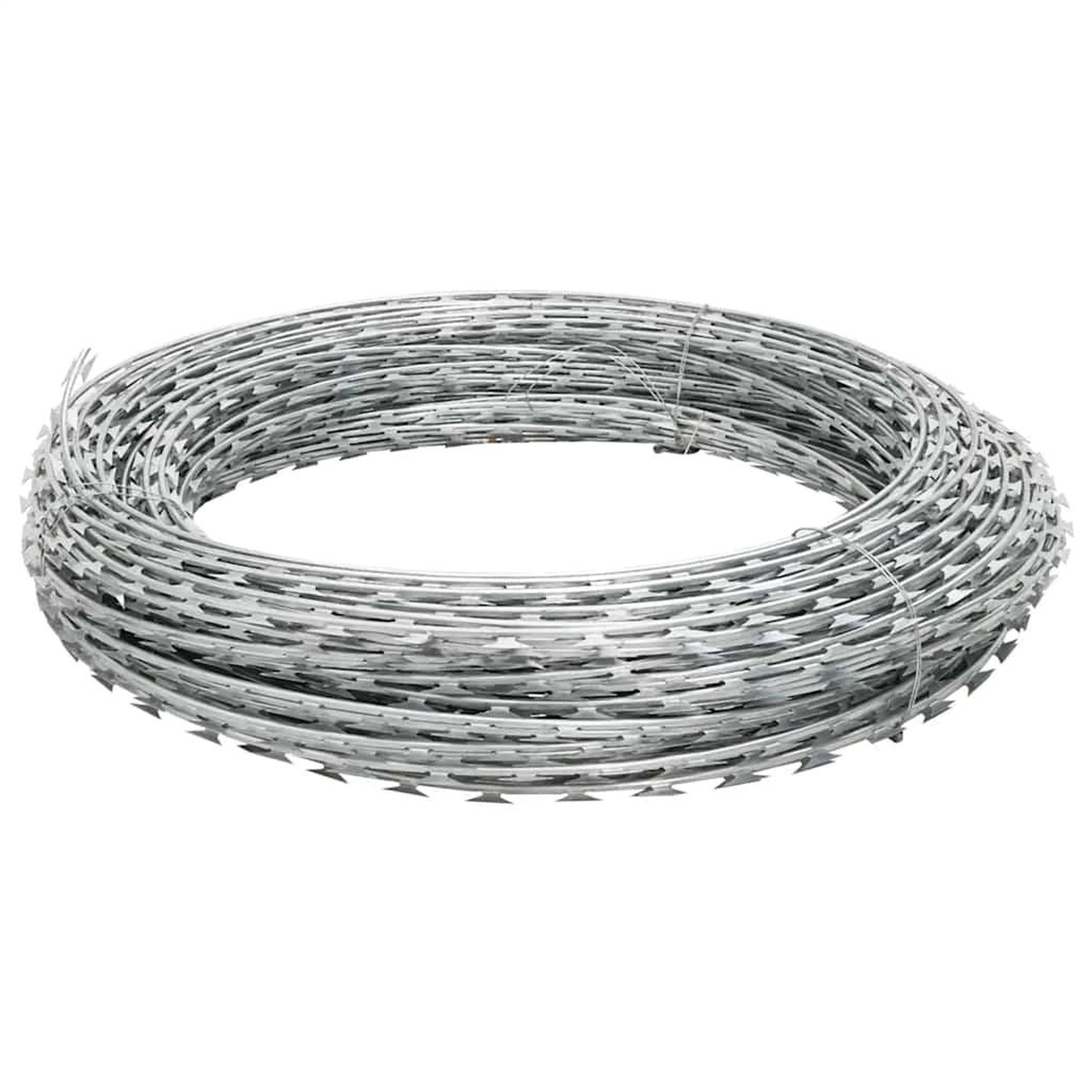 Voir la diapositive 2 : VIDAXL Fil de fer barbele rouleau helicoïdal acier galvanise 100 m