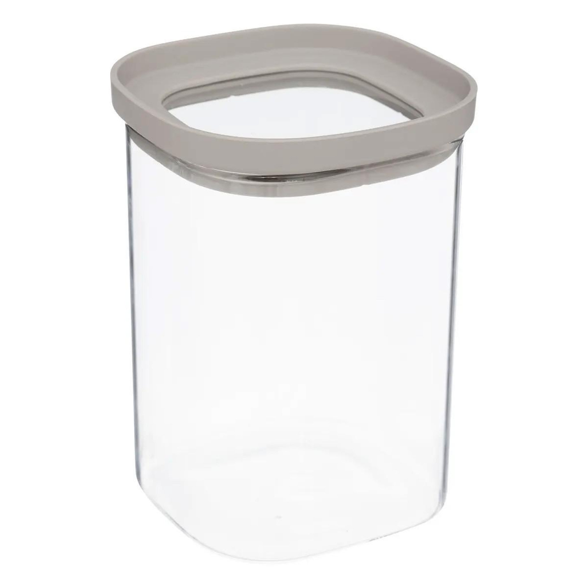 FIVE Bocal en verre  hermet  1l transparent & beige
