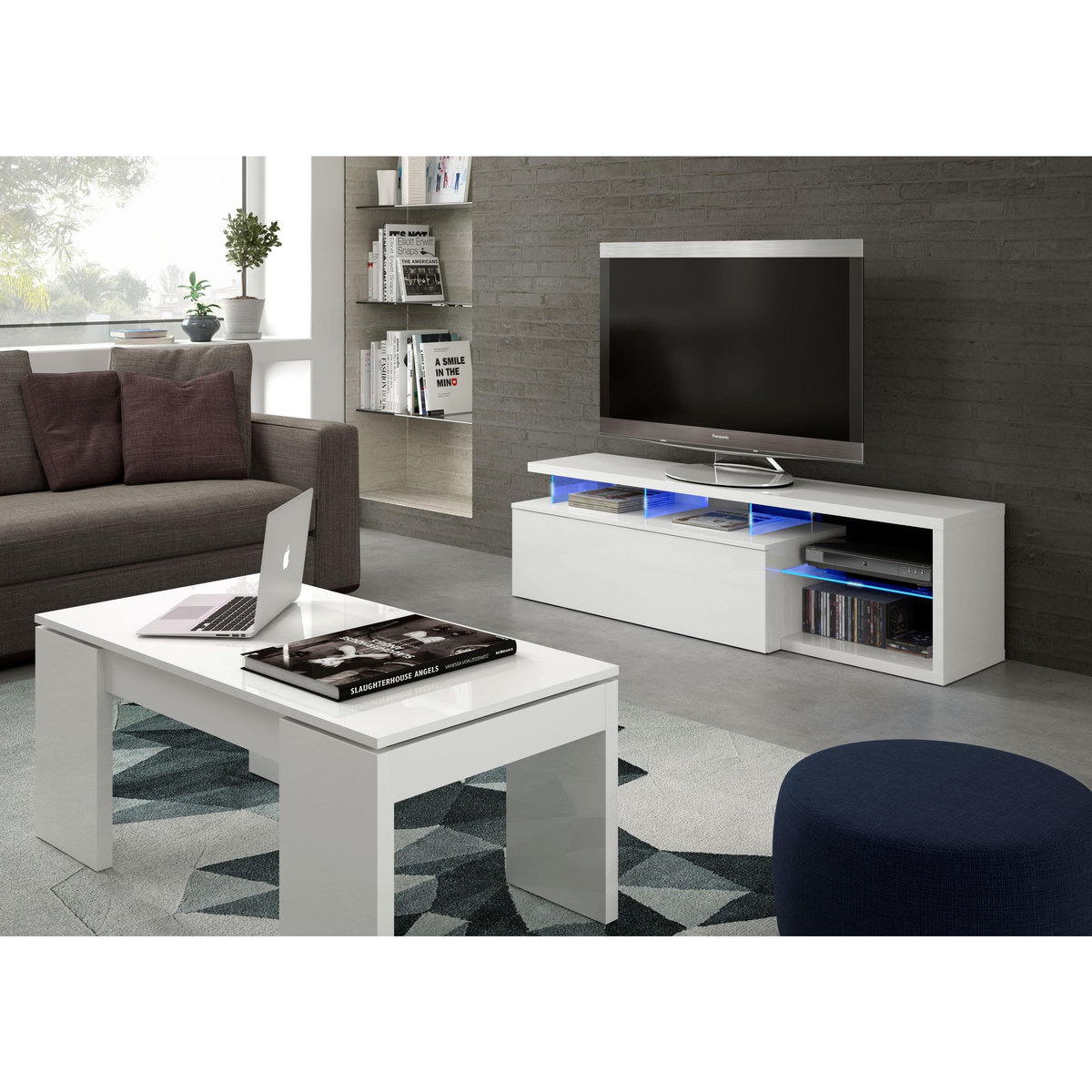 Meuble TV avec éclairage led  BLUE L150cm
