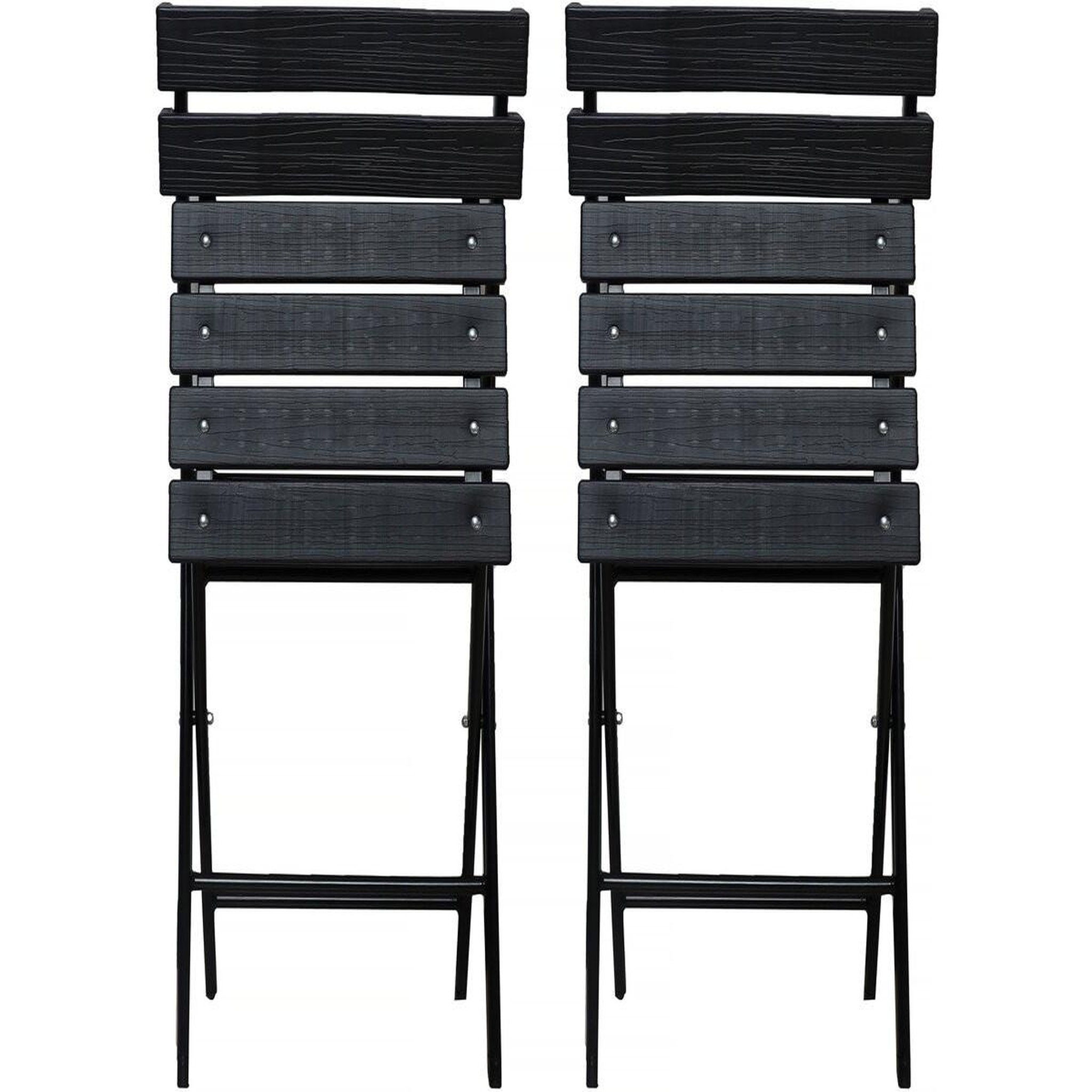 Voir la diapositive 3 : Habitat et Jardin Lot de 2 chaises de jardin pliable en plastique  tenerife  - gris anthracite