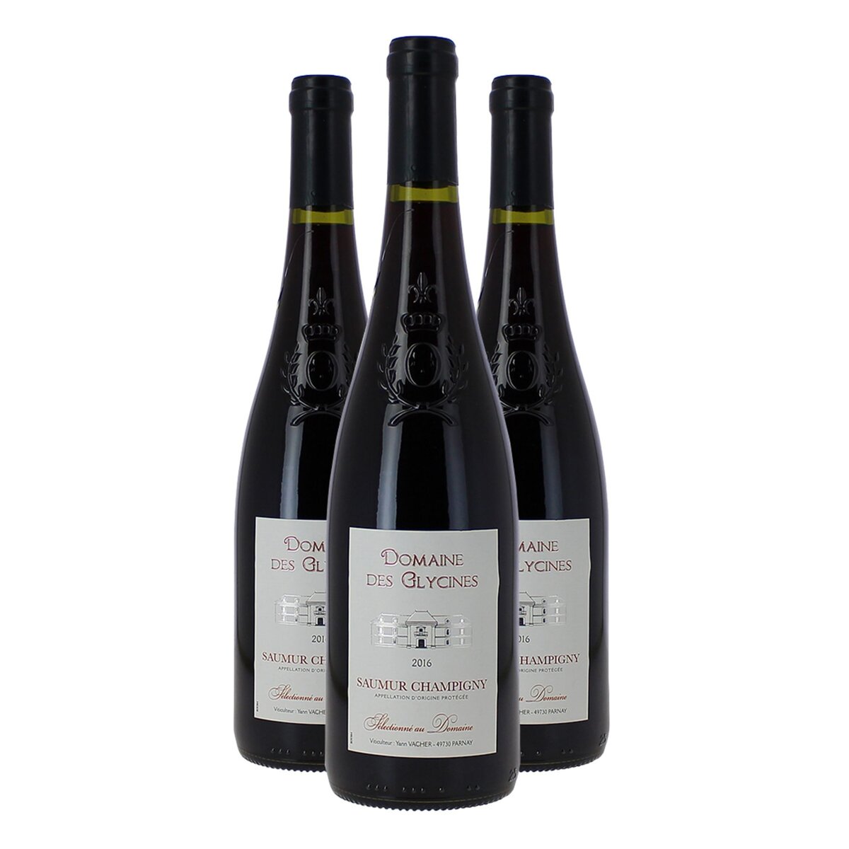 Lot de 3 bouteilles Domaine Des Glycines AOP Saumur Champigny Rouge 2016