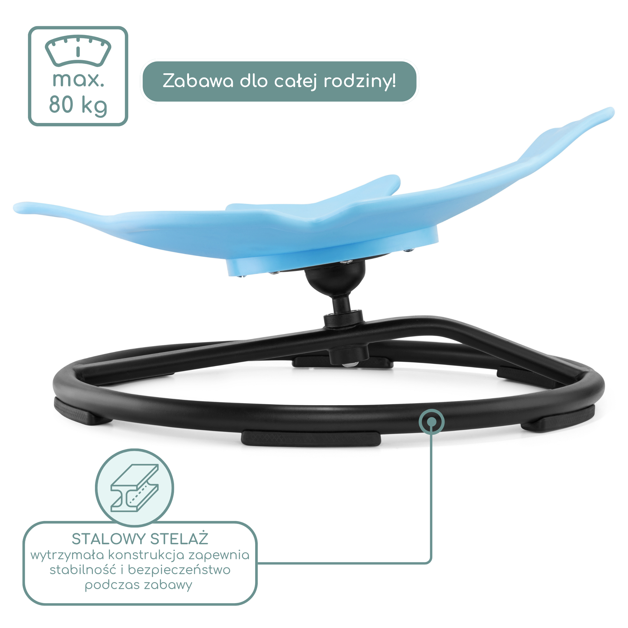 Voir la diapositive 4 : MAMABRUM Mini carrousel enfant siege sensoriel rotatif Poisson Mamabrum 80kg