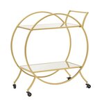 Paris Prix Desserte de Cuisine Ronde 2 Niveaux  Alma  78cm Or