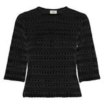 JACQUELINE DE YONG T shirt en Maille  Femme JDY Elly. Coloris disponibles : Noir