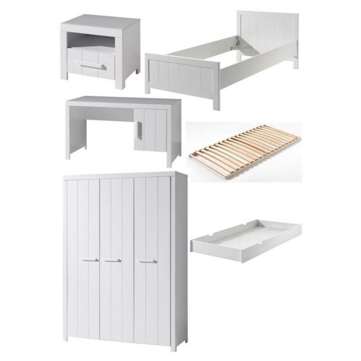 Paris Prix Chambre Complète Enfant 6P  Erik III  Blanc