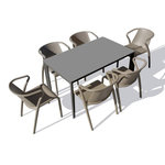 Paris Prix Ensemble Table de Jardin & 6 Fauteuils  Meet  160cm Gris Anthracite