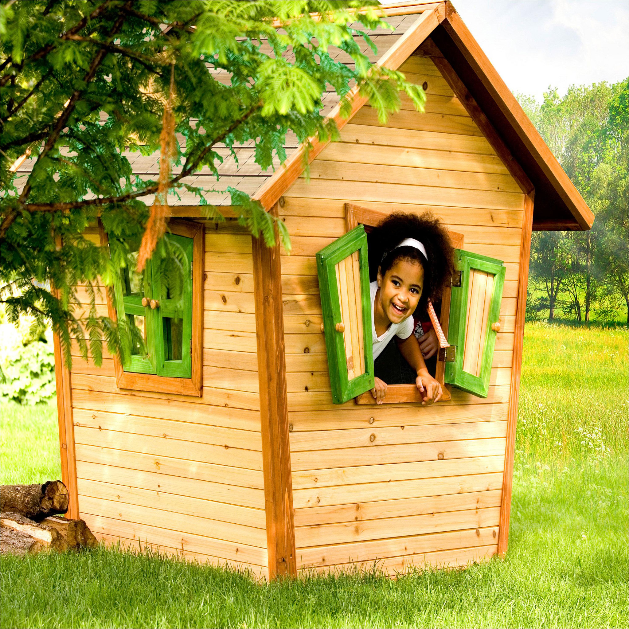 Voir la diapositive 3 : AXI Cabane de jardin pour enfant - Bois - H1.42m - ALICE