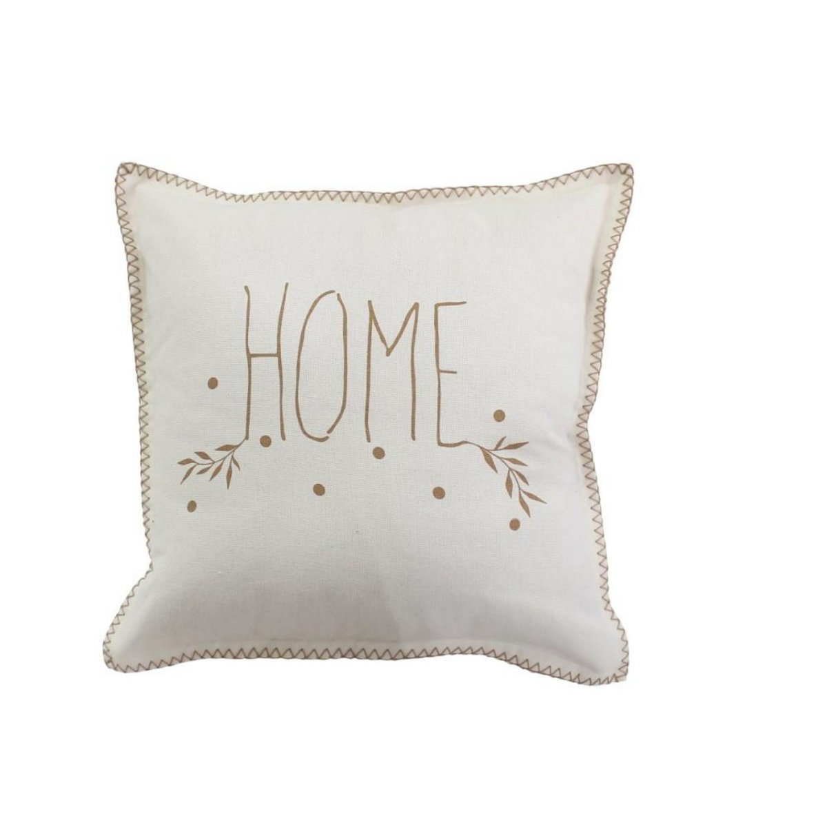 DECOSTARS Coussin déhoussable 40x40 cm Héritage écru