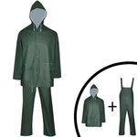 VIDAXL Combinaison de pluie impermeable 2 pcs avec capuche vert XL