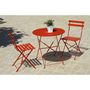 Voir la diapositive 2 : TOILINUX Table de jardin pliante ronde Palma - 2 places - Orange