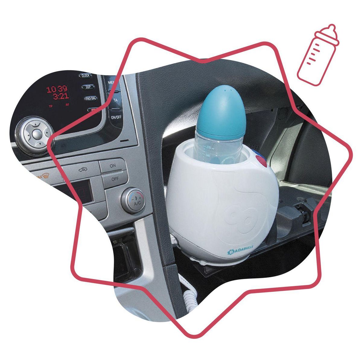 BADABULLE Chauffe biberon Easy pour la maison et la voiture