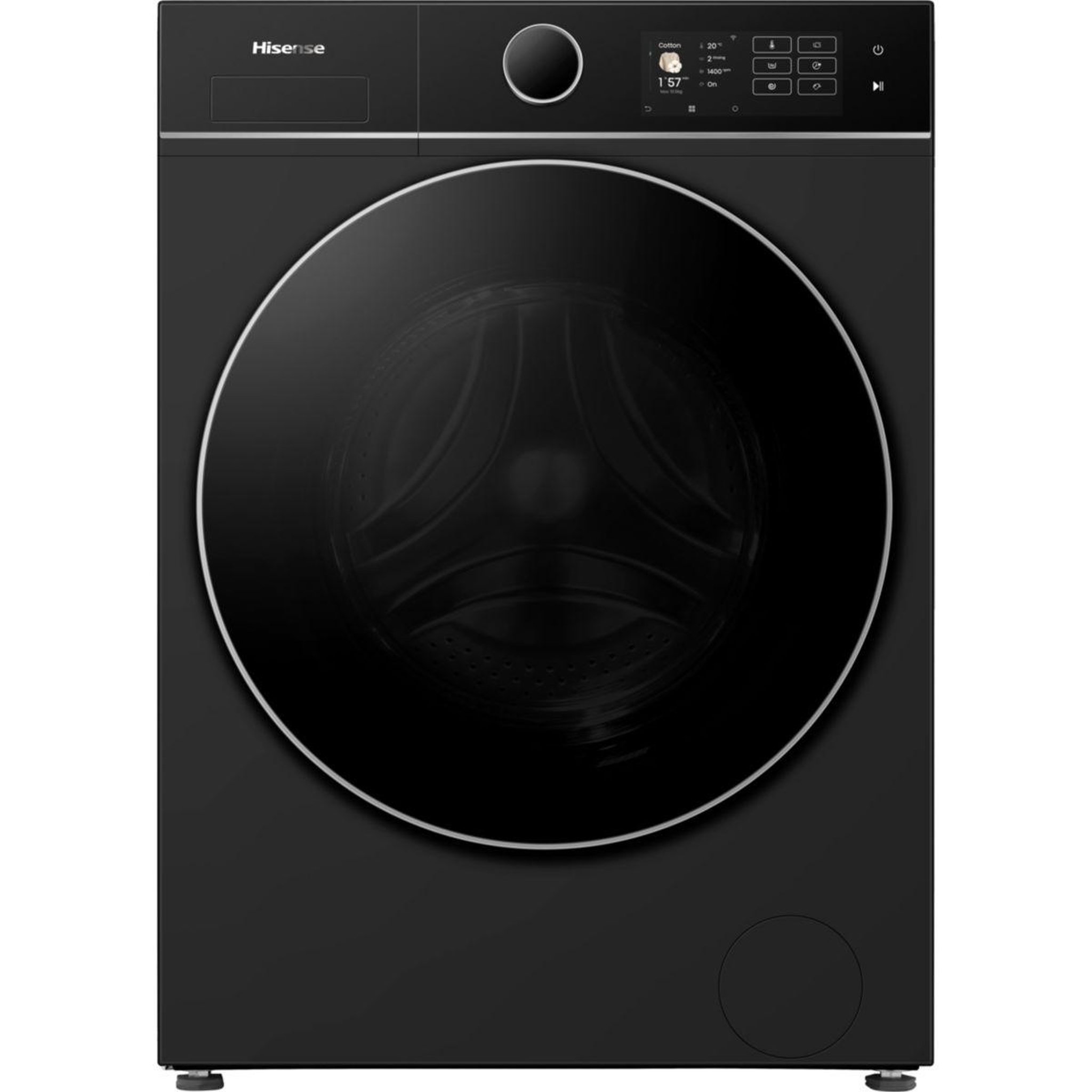 Hisense Lave linge hublot wf5i1045bbq - 10,5 kg - 1400 tr/min - classe a - moteur induction - autodosage - connecté - noir