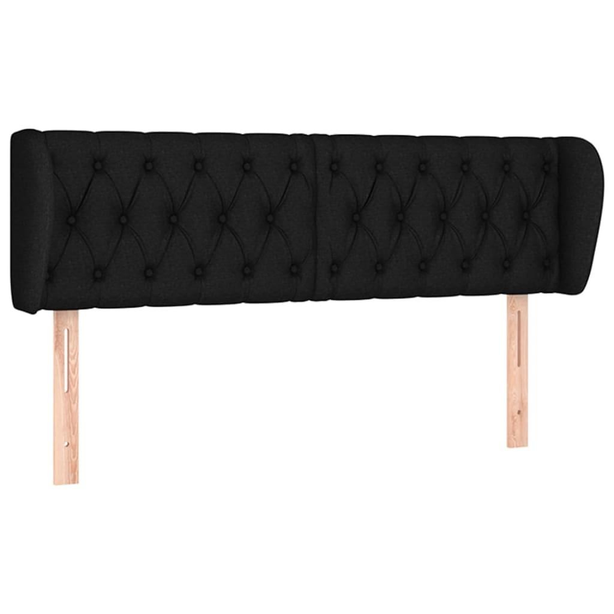Voir la diapositive 2 : VIDAXL Tete de lit avec oreilles Noir 163x23x78/88 cm Tissu
