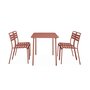 SWEEEK Table de jardin et 4 chaises en acier, Amélia, 120x70xH72.5cm (12.2kg)