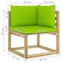 Voir la diapositive 6 : VIDAXL Canape d'angle de jardin avec coussins Bois impregne de vert