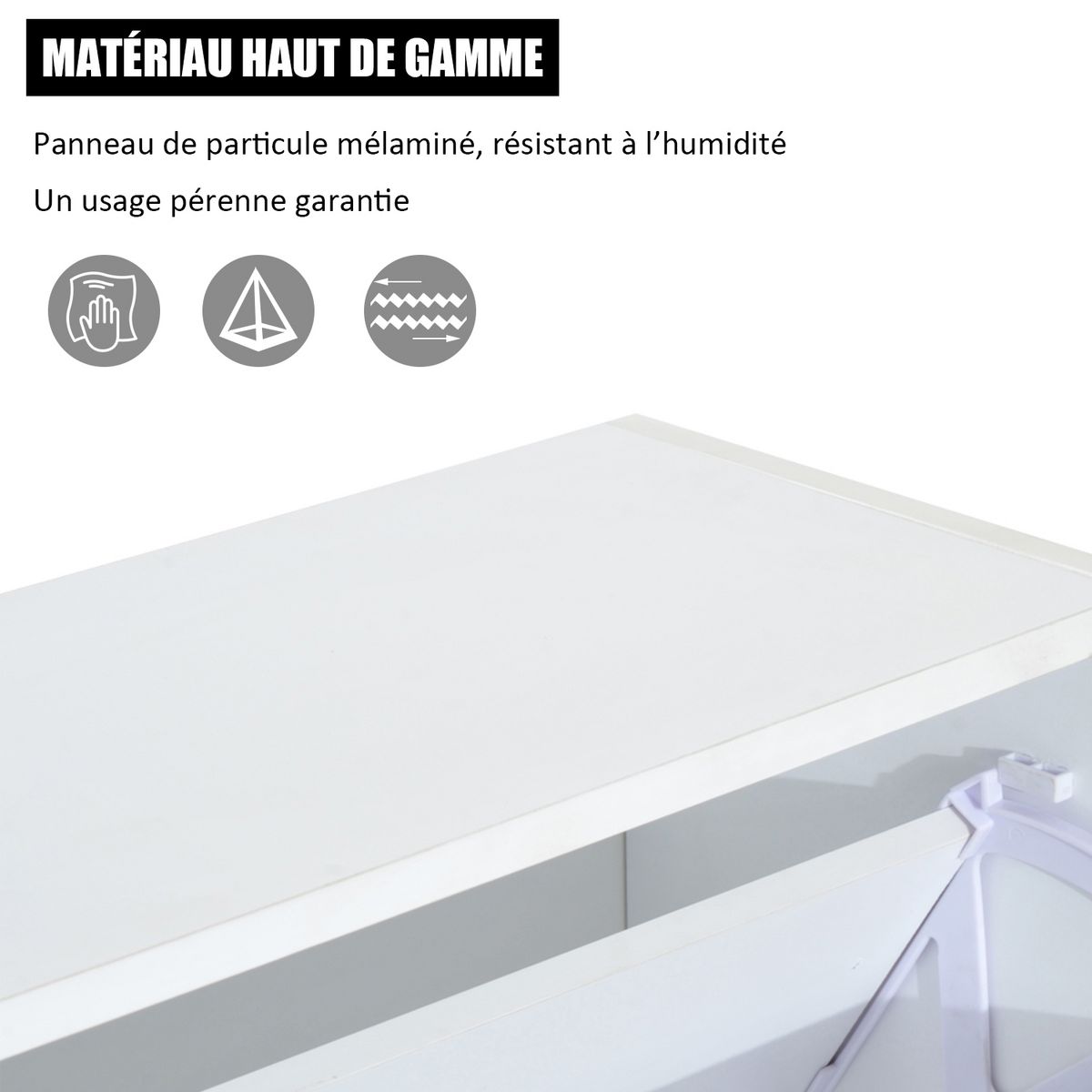 HOMCOM Armoire à chaussures meuble à chaussures dim. 60L x 24l x 80H cm 2 portes abattantes blanc