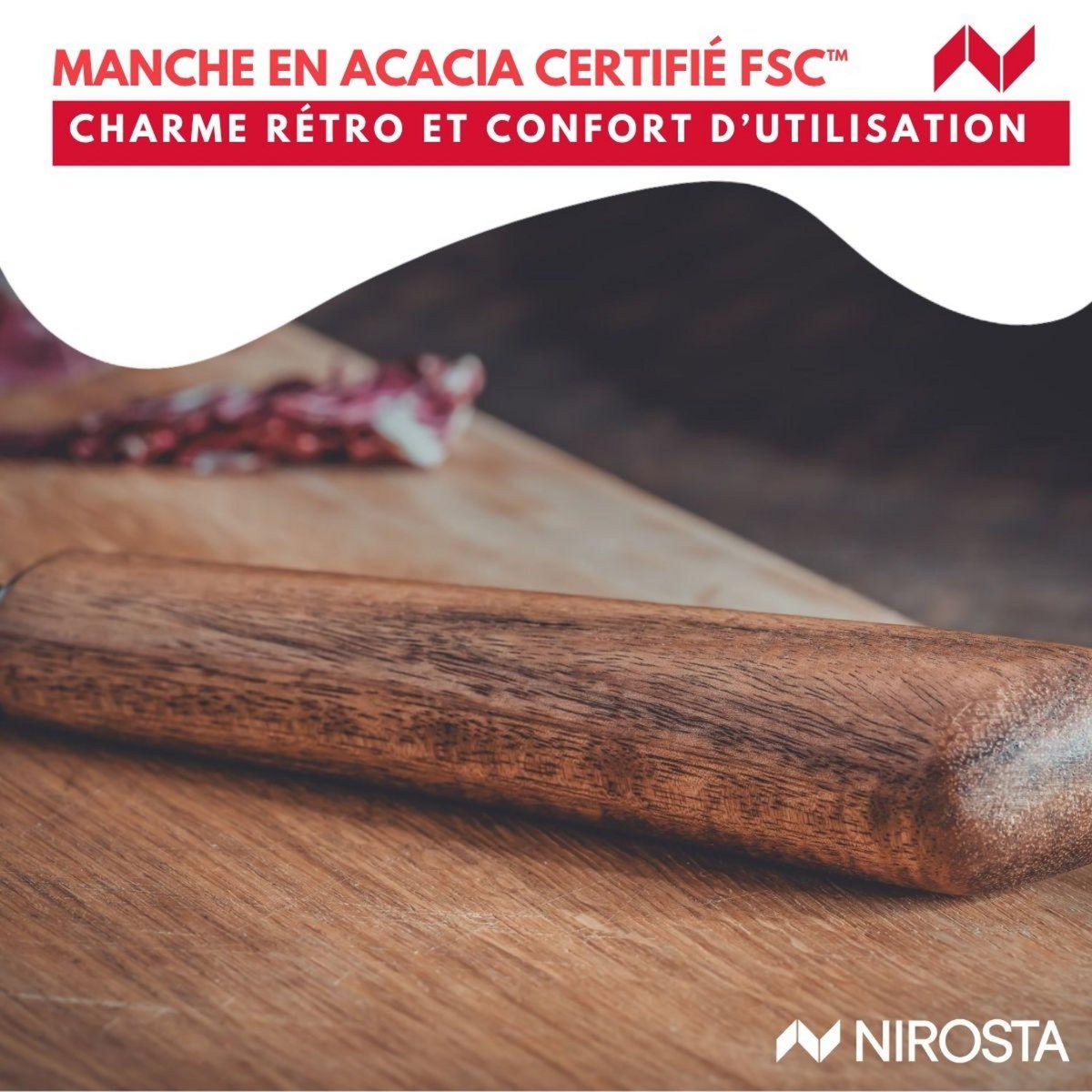 NIROSTA Couteau Santoku 31 cm Nirosta Flow
