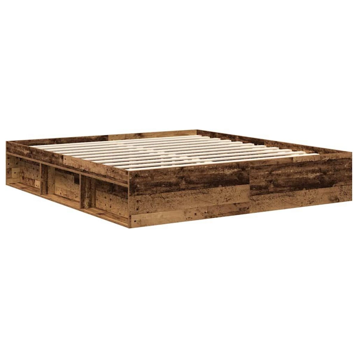 VIDAXL Cadre de lit sans matelas vieux bois 200x200 cm bois ingenierie