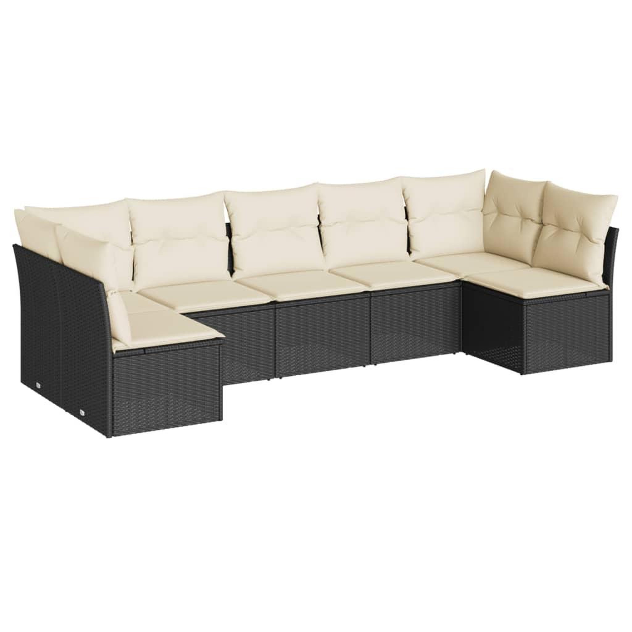 Voir la diapositive 2 : VIDAXL Salon de jardin 7 pcs avec coussins noir resine tressee