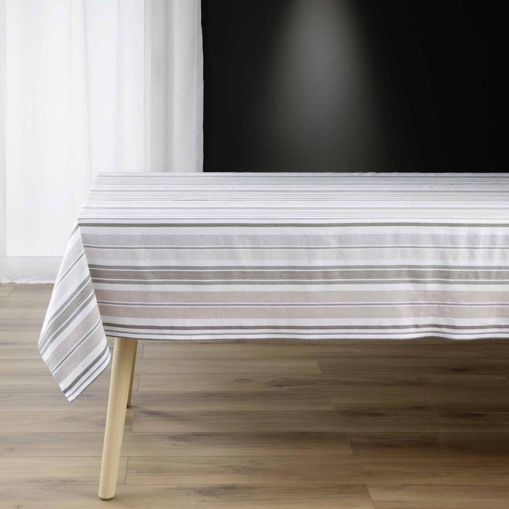 Douceur d'Intérieur Nappe imprimé  melina  140x240cm gris