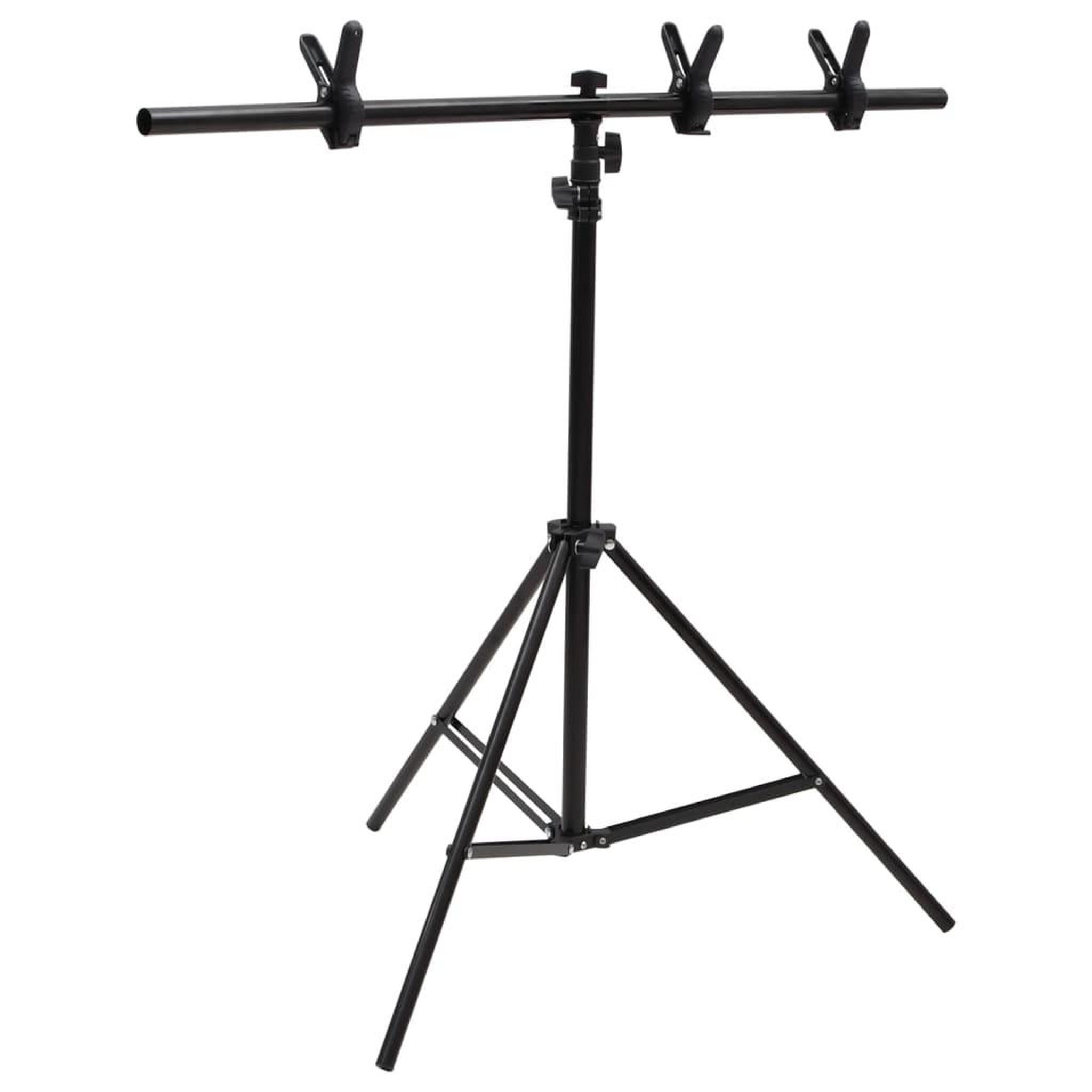 Voir la diapositive 2 : VIDAXL Support de fond en forme de T Noir 91x60x(70-200) cm