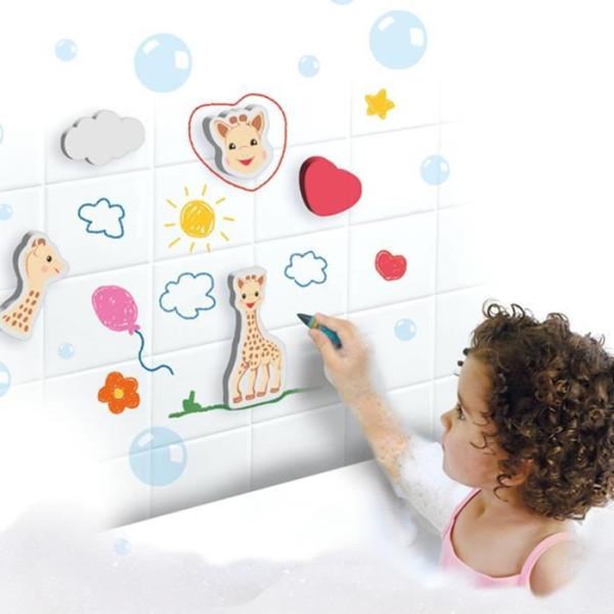 Voir la diapositive 2 : SES Creative Sophie la girafe - Crayons de couleur pour le bain et formes