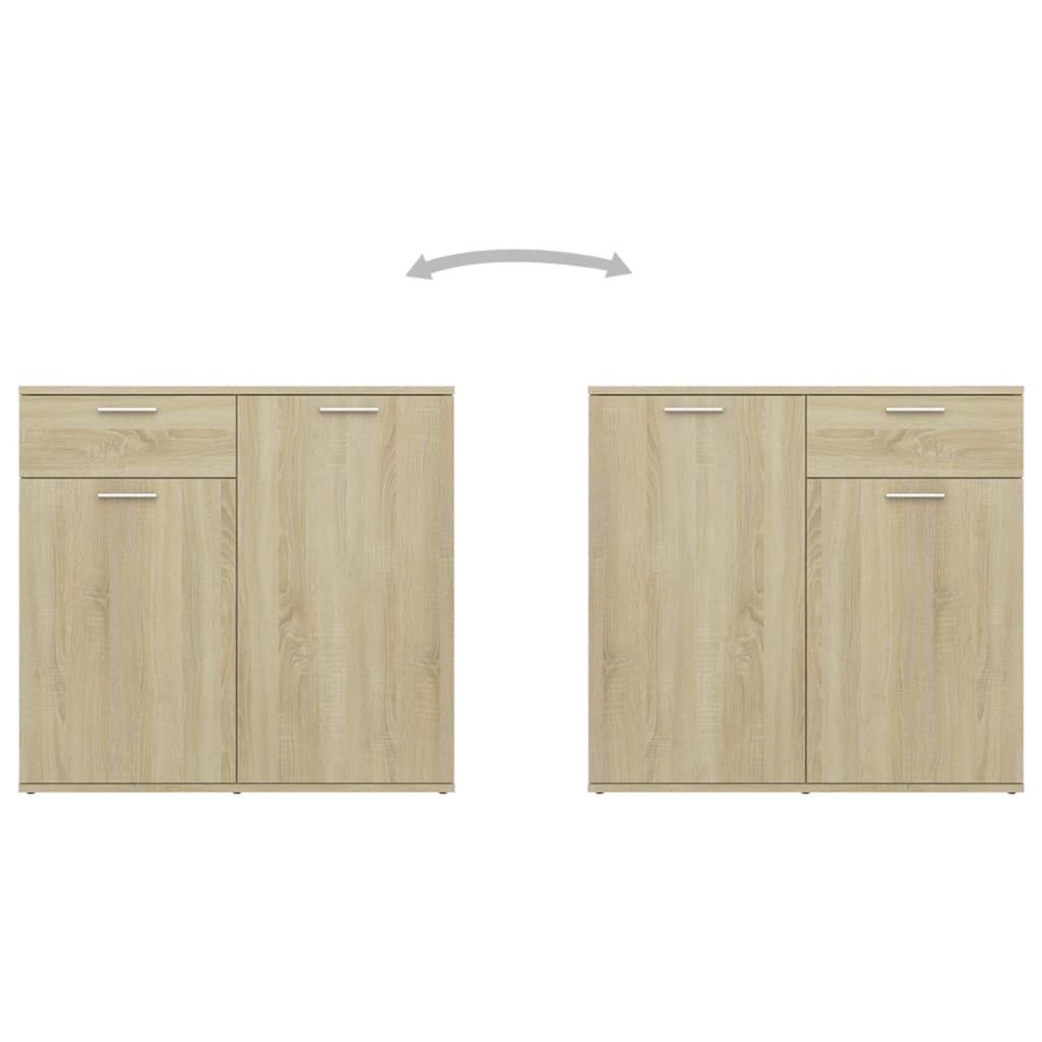 Voir la diapositive 5 : VIDAXL Buffet Chene sonoma 160x36x75 cm Bois d'ingenierie