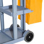 Voir la diapositive 6 : HOMCOM HOMCOM Chariot-poubelle chariot de nettoyage professionnel 3 plateaux sac grande résistance fourni jaune gris
