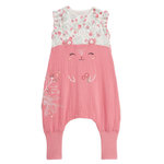 Petit Béguin Turbulette d'été en gaze de coton avec pieds retroussables Anaelle. Coloris disponibles : Rose