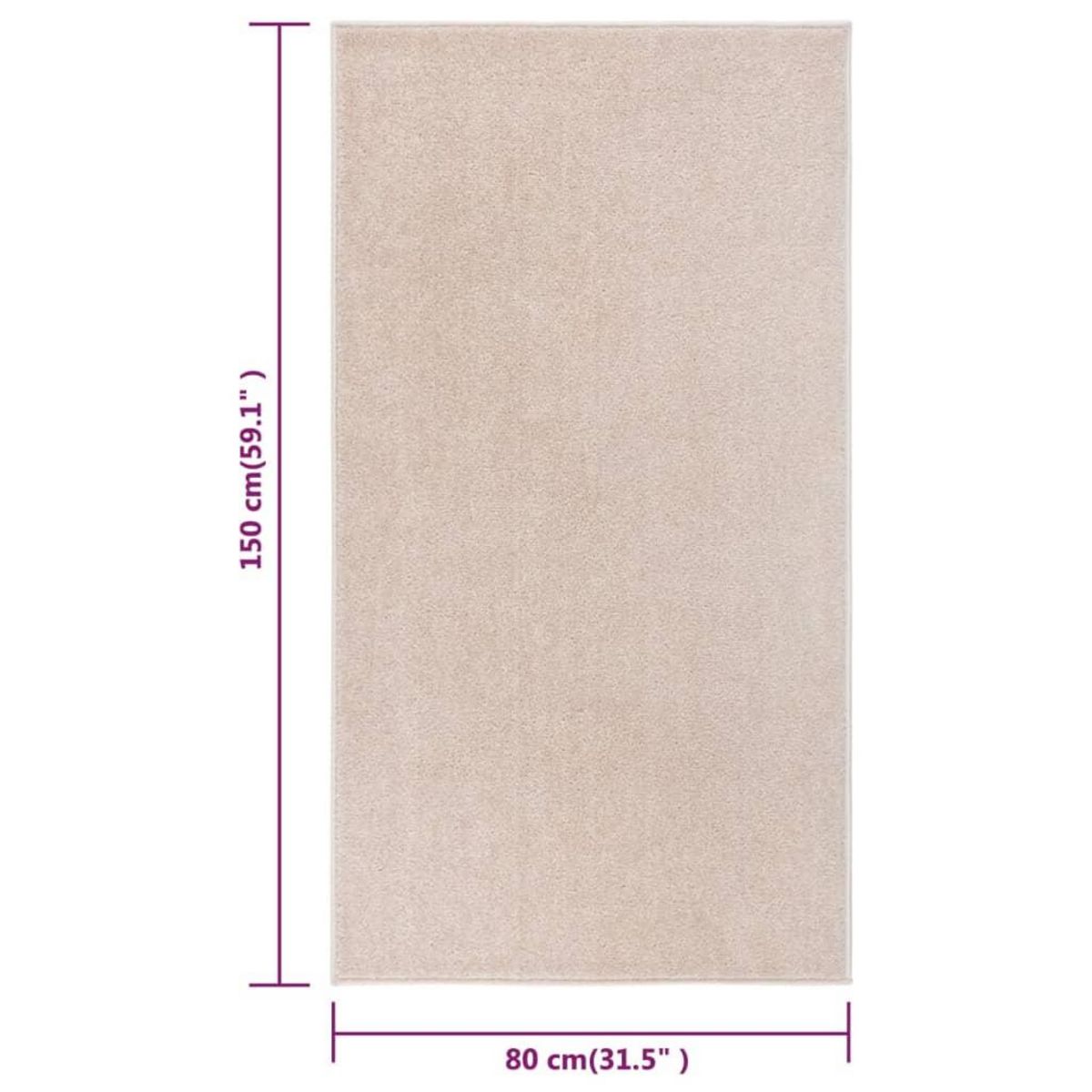 VIDAXL Tapis a poils courts 80x150 cm Beige fonce
